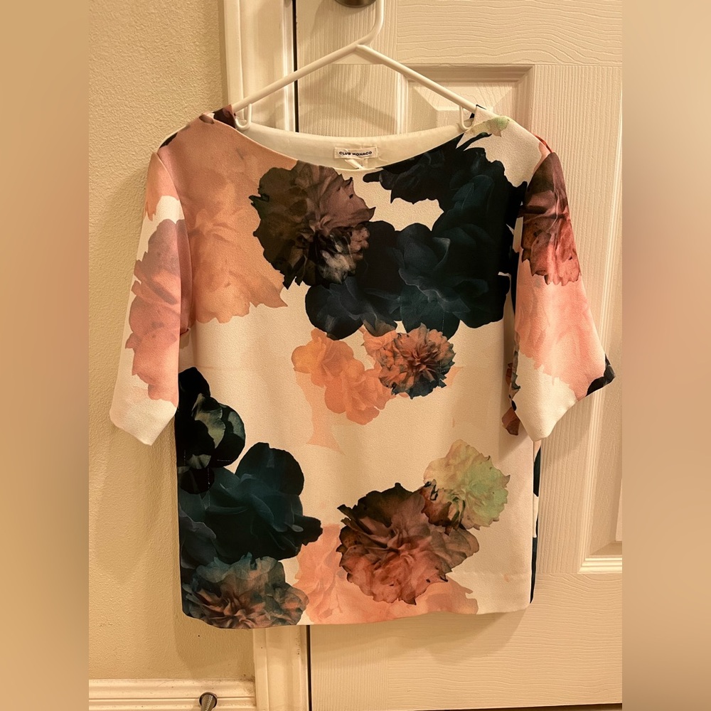 Club Monaco water color floral top